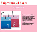 Axyaa Kindergarten Quilt 3-Piece Set in Pink and Blue with Oxford Rope Tote Bag