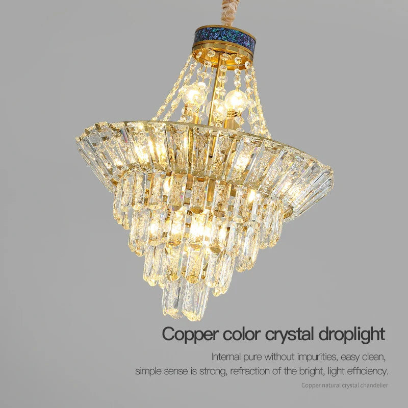 Axyaa Crystal Duplex Chandelier: Modern & Elegant Lighting for Home, Hotel, and Office