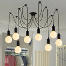 Axyaa Black Spider Chandelier: Vintage Industrial Pendant Light for Farmhouse Dining Room