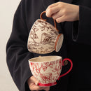 Axyaa Nordic Ins Large Ceramic Mug Set for Couple Oat Breakfast Milk Cup