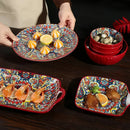 Axyaa Bohemian Ceramic Dinnerware Set: 8-Piece Elegant Tableware