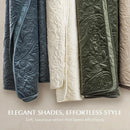 King Size Axyaa Luxury Pearl Velvet Quilt Set: Soft Paisley-Stitch Comforter with Shams