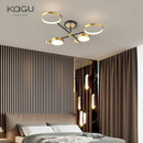 Axyaa LED Gold Frame Chandelier: Modern Lighting for Living Room & Bedroom