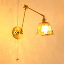 Axyaa Vintage LED Copper Wall Sconce Pull Chain Light for Bathroom, Bedroom, Staircase