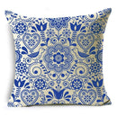 Axyaa Blue & White Porcelain Pattern Pillowcase - Sofa Decor 40cm/45cm/50cm