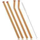 Axyaa Glass Straw Set - 4pcs Milk Tea Juice Cocktail & Brush, Bar Accessories