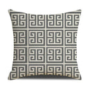 Axyaa Grey Geometric Linen Cushion Cover for Sofa Living Room Decor