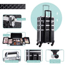 Axyaa 3-in-1 Rolling Makeup Case with Large Capacity and Lockable Wheels