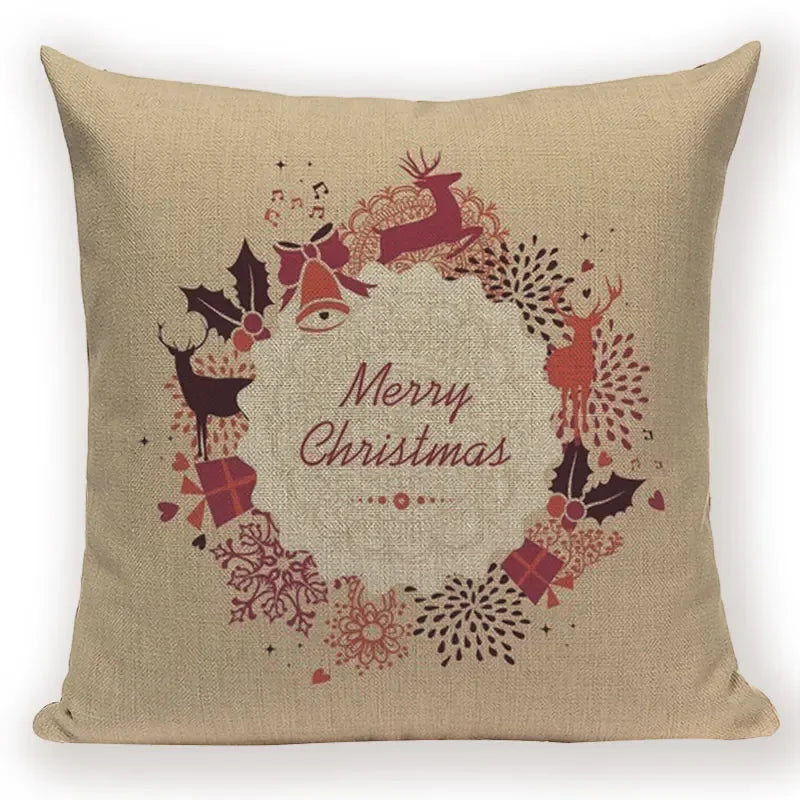 Elk Snowflake Santa Claus Gloves Christmas Pillowcase by Axyaa