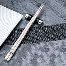 Axyaa 5 Pair Alloy Non-Slip Chopsticks Set for Kitchen Tableware Gift