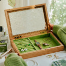 Axya Glass Dust Clamshell Jewelry Set in Solid Wood Storage Box
