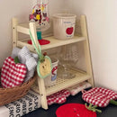 Axyaa Rattan Double-Layer Cup Storage Organizer - Kitchen Shelf for Coffee Corner