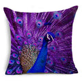 Axyaa Peacock Feather Linen Cushion Cover 45x45cm for Sofa Bed Decor