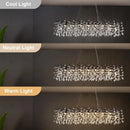 Axyaa Modern Black Branch Rectangular Raindrop Chandelier, G9 Base Tri Color Light