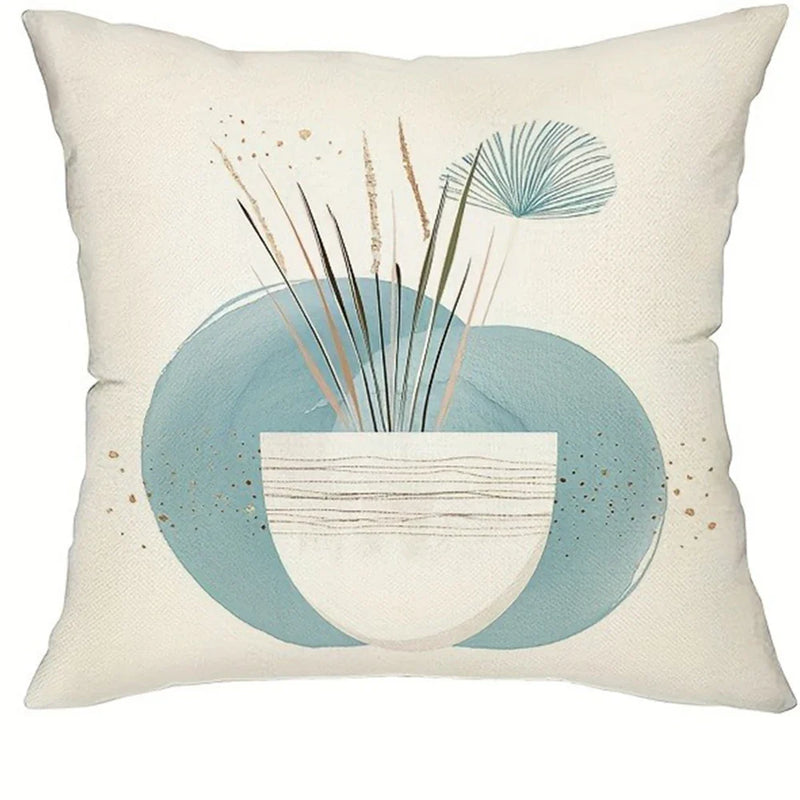 Axyaa Geometric Leaf Pattern Pillowcase for Bohemian Home Decor