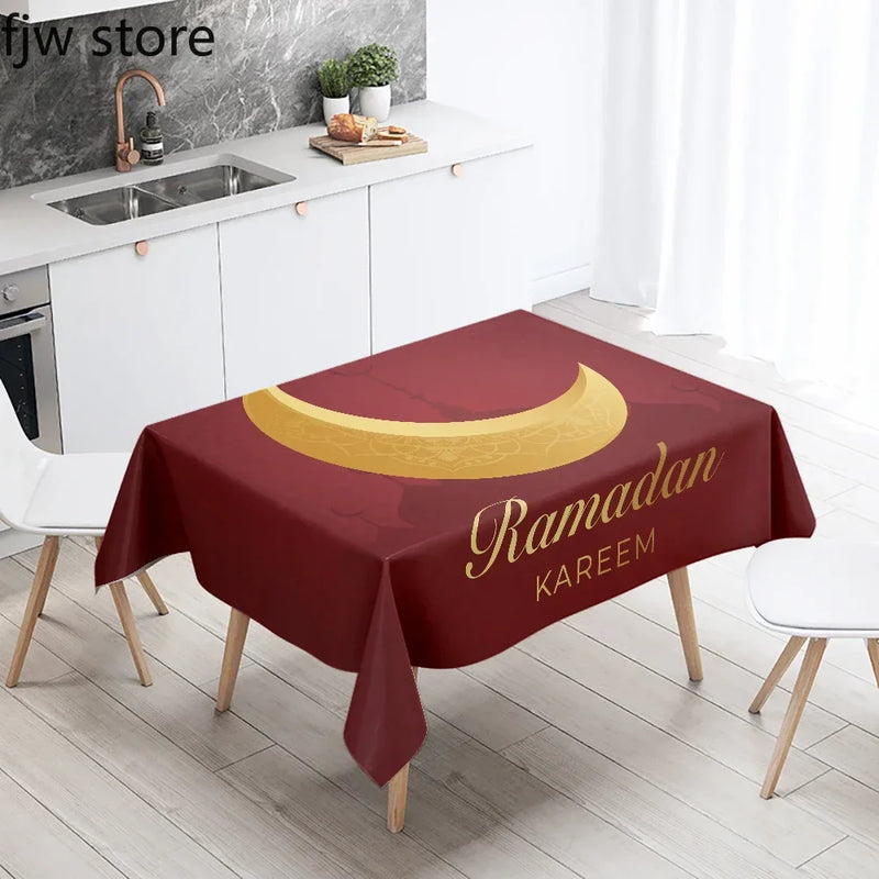 Axyaa Ramadan Kareem Decor Tablecloth - Waterproof & Stain Resistant