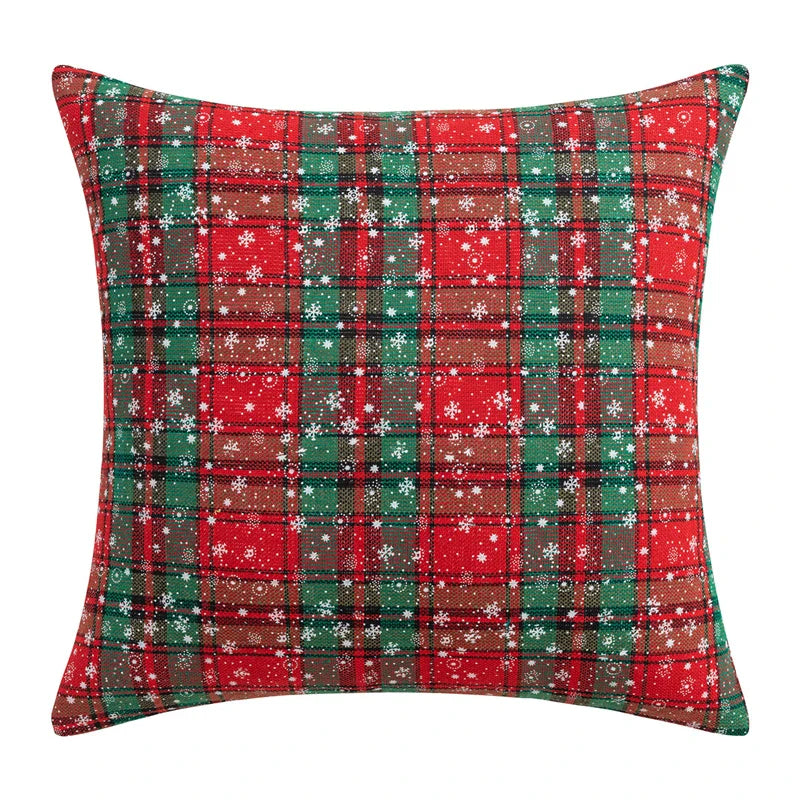 Axyaa Christmas Plaid Cushion Cover for Cheerful Home Decor