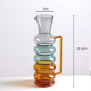 Axyaa Glass Bubble Ring Vase - Transparent Handle Flower Arrangement Terrarium