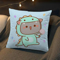 Axyaa Peach Cat Soft Cushion Cover 45x45 for Bed Sofa Home Decor