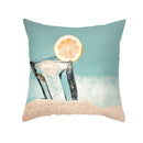 Axyaa Summer Beach Vacation Blue Pillow Case - Seaside Hotel Sofa Decoration