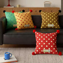Axyaa Polka Dot Living Room Pillow Covers - Stylish Sofa & Office Decor - Headboard Backrest Pillow
