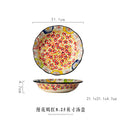 Axyaa Hand-Painted Ceramic Vegetable Deep Plate for Breakfast and More