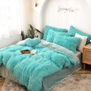 Axyaa Plush Crystal Duvet Set - 4-Piece Mink Bedding Ensemble