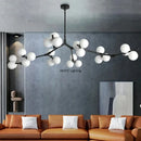 Axyaa Nordic Bean Molecular Chandelier - Modern LED Branch Lamp for Living Room & Restaurant