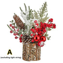 Axyaa Bark Barrel Tree Xmas Ornaments: Festive Desktop Decor for Home Photography Scenes