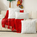 Axyaa Snowflake Tree Pillowcase in Plush Red/Pink/White - 30x50/45x45/50x50cm