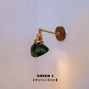 Axyaa Green Glass Wall Lamp Modern Nordic Bedroom Sconce LED Lighting