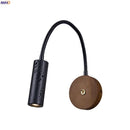 Axyaa Black Travertine LED Wall Lamp Adjustable Hose Toggle Switch