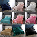 Axyaa Silky Satin Queen Bed Sheet Set Luxury Solid High End Rayon Sheets