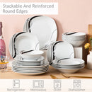 Axyaa 36-Piece Porcelain Ceramic Black Line Kitchen Tableware Set