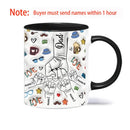 Axyaa Personalized Dad and Kids 3D Effect Mug Fist Bump Coffee Cup - Father's Day Gift