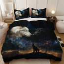 Axyaa Wolf Print Duvet Cover Set for Cozy Bedroom Decor