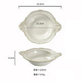 Axyaa Vintage Ceramic Double Ear Salad Bowl for Restaurant and Home