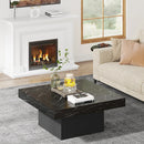 Axyaa LED Square Coffee Table Grey/White Engineered Wood Low Coffee Table Lving Room