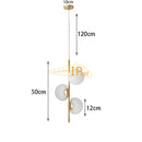 Axyaa Copper Restaurant Pendant Light with LED Acrylic Ball G9 Lights