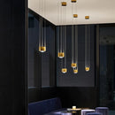 Axyaa Modern Aluminum LED Pendant Light with Dimming Remote Control