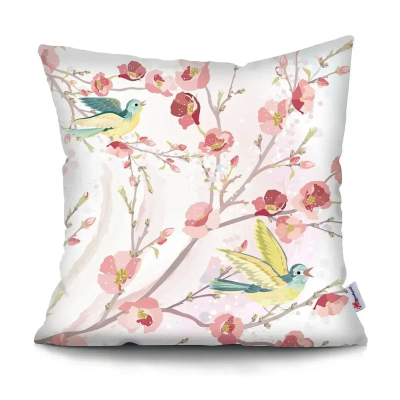 Axyaa Tropical Plant Parrot Decorative Pillow Cover - Flowers Sofa Cushion Case