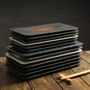 Axyaa Ceramic Sushi Barbecue Plate | Rectangular Flat Plate for Restaurant and Household