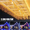 Axyaa Icicle LED Street Garland Christmas Lights for Outdoor Decor
