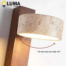 Axyaa Wabi Sabi Yellow Travertine Wall Lamp - LED Wood Stone Lights