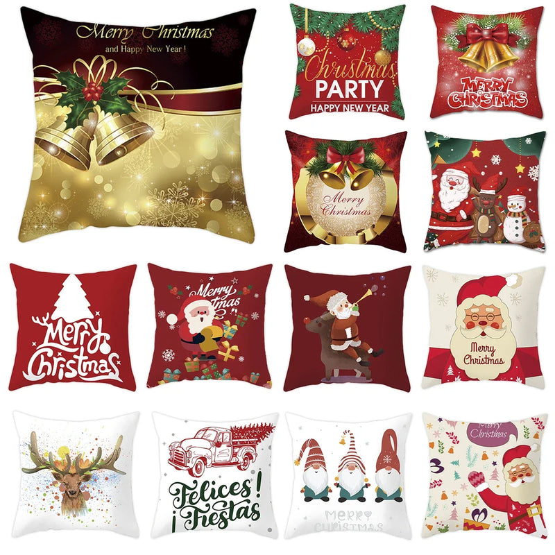 Axyaa Christmas Cushion Cover 2022: Merry Decorations, Navidad, Noel, Xmas Gifts, Happy New Year 2023