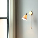 Axyaa Nordic Ceramic LED Wall Light with Pull Chain Switch
