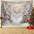Axyaa Winter Snow Scene Christmas Tree Tapestry for Festive Living Room Decoration