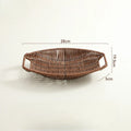 Axyaa Imitation Rattan Tray Snacks Storage Basket Fruit Tray Kitchen Organizer