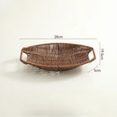 Axyaa Imitation Rattan Tray Snacks Storage Basket Fruit Tray Kitchen Organizer