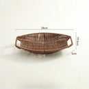 Axyaa Rattan Snacks Tray for Home Kitchen Storage and Serving